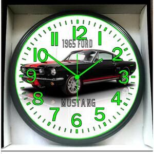 1965 Ford Mustang Convertible Glow In The Dark Wall Clock New!